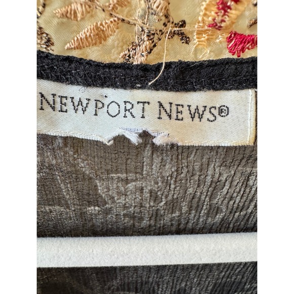 Vintage Whimsy Goth Sheer Beaded Sequin Blouse Black Embroidered V-Neck Top - Picture 4 of 9